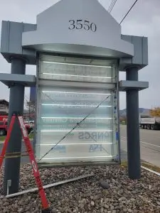 New lights for signage.missoula electrical contractors, commercial electrical application